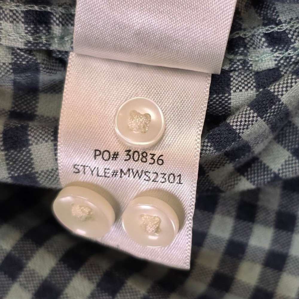 Faherty Men's L Stretch Oxford Button Down Shirt Blue Gingham Stretch MWS2301 - Picture 6 of 9